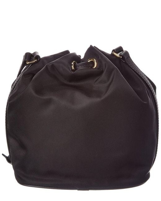 Burberry Black Drawstring Nylon Bucket Bag