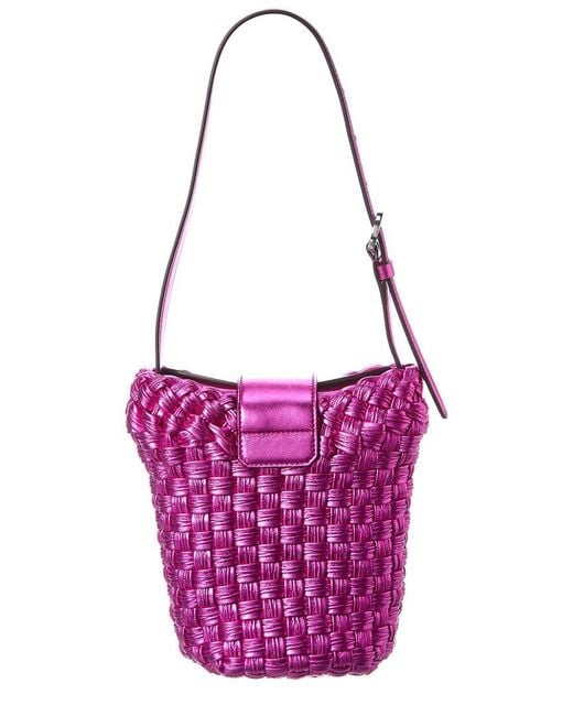 Ferragamo Pink Trifolio Leather Bucket Bag