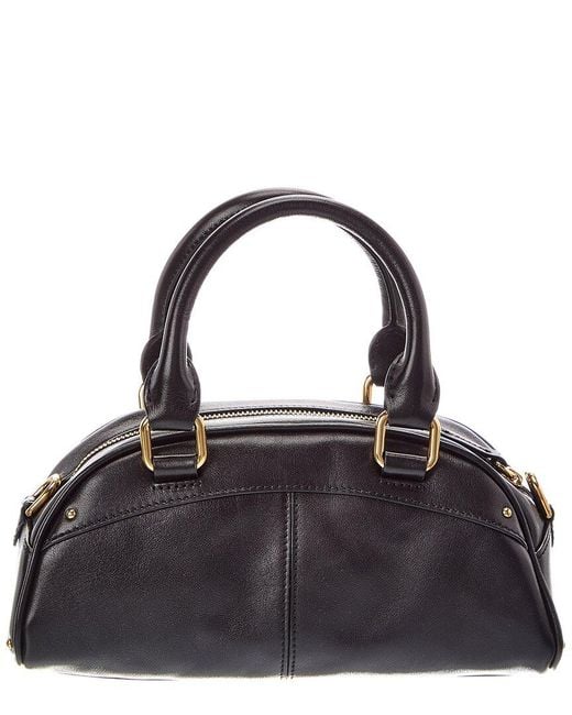 Chloé Black Small Leather Bowling Bag
