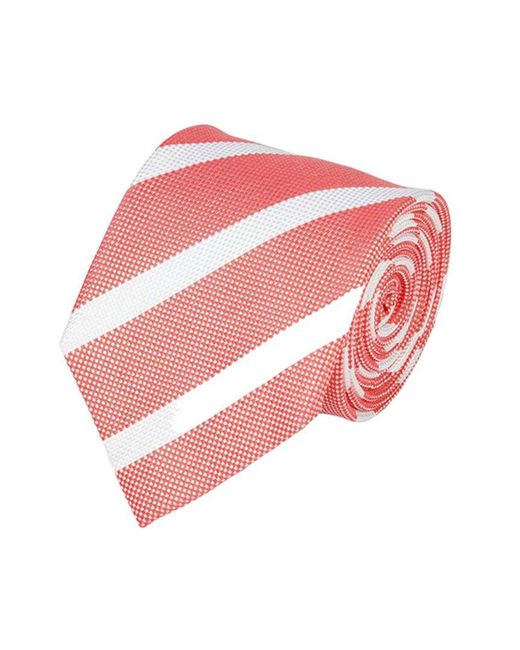 Charles Tyrwhitt Pink Silk & Linen-blend Stripe Classic Tie for men