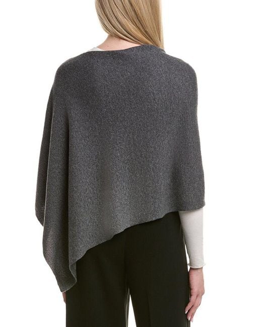 Sofiacashmere Gray Sofiacashmere Jersey Solid Wool & Cashmere-Blend Poncho