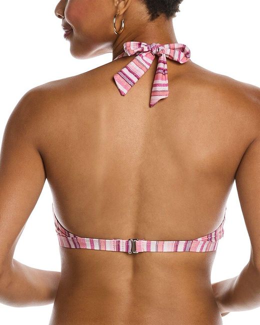 Splendid Pink Lurex Stripe Halter Top