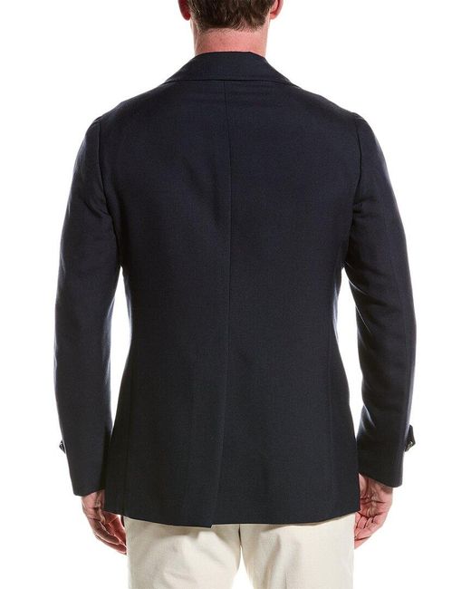 Isaia Black Wool & Cashmere-blend Coat for men