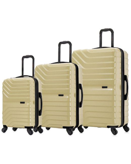 InUSA Metallic Aurum Lightweight Expandable Hardside Spinner 3pc Luggage Set