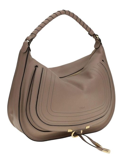 Chloé Gray Marcie Shoulder Bag Leather Shoulder Bag