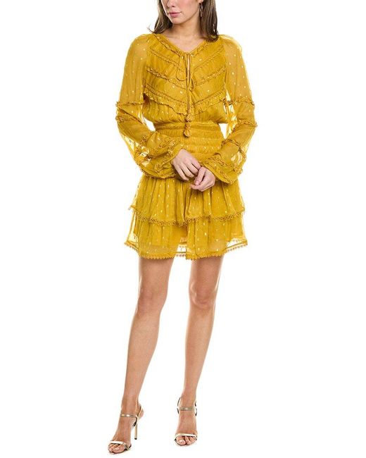 Hemant & Nandita Yellow Solid Mini Dress