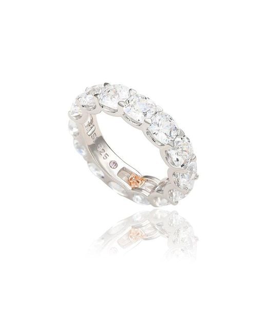 Suzy Levian White Silver Cz Ring
