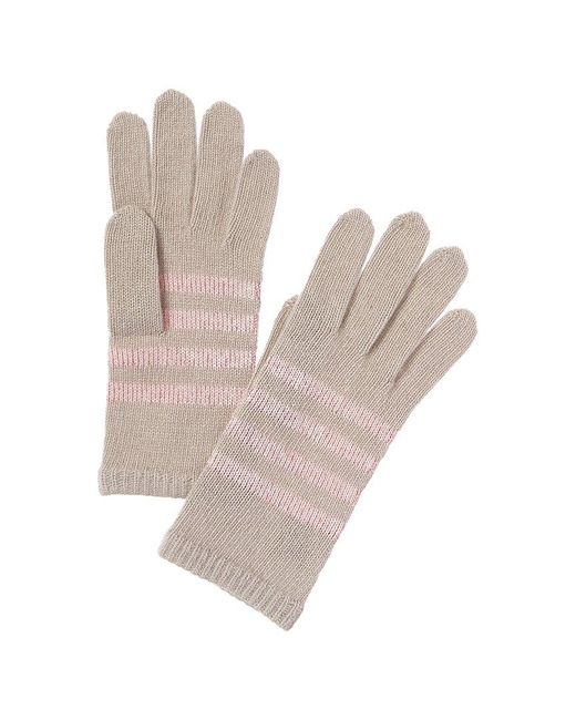 Portolano Natural Lurex Stripes Cashmere Gloves