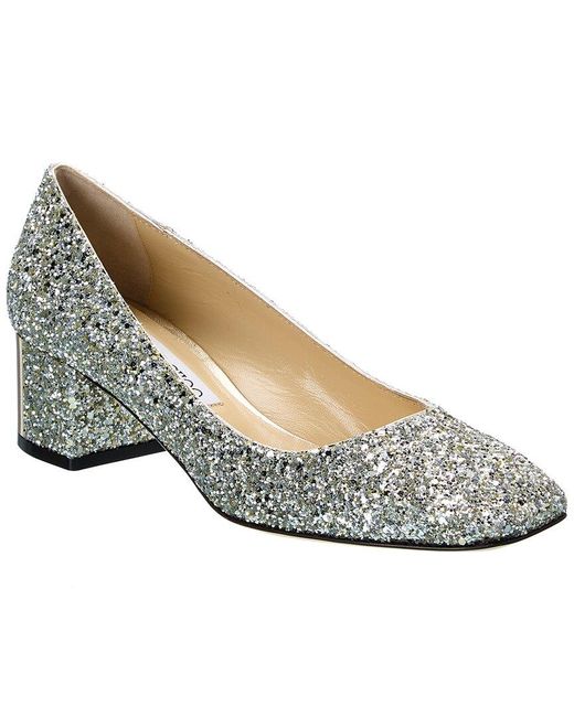 Jimmy Choo Leather Rydea 45 Glitter Pump in Silver (Metallic) Lyst UK