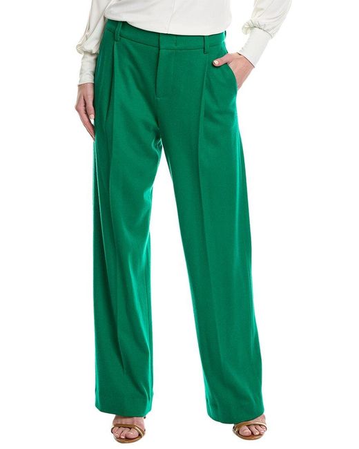 Vince Green Cozy Tailored Wide Leg Wool-blend Pant