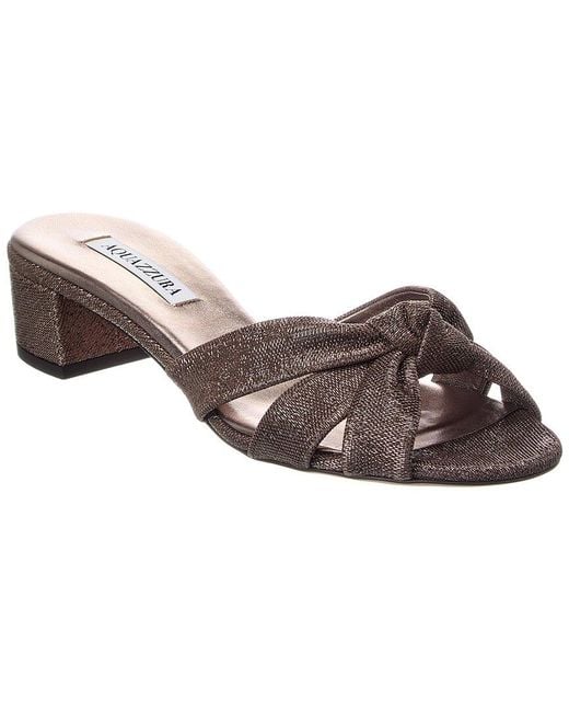 Aquazzura Brown Nina 35 Twill Sandal