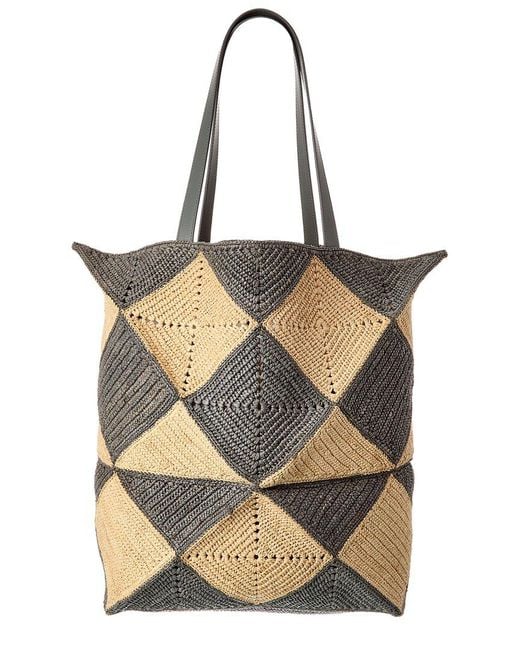 Loewe Natural Puzzle Fold Xl Raffia Tote