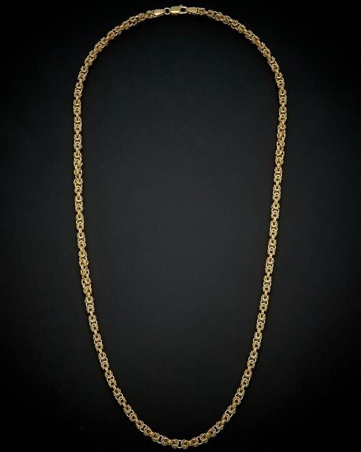 Italian Gold Black 14k Square Byzantine Necklace
