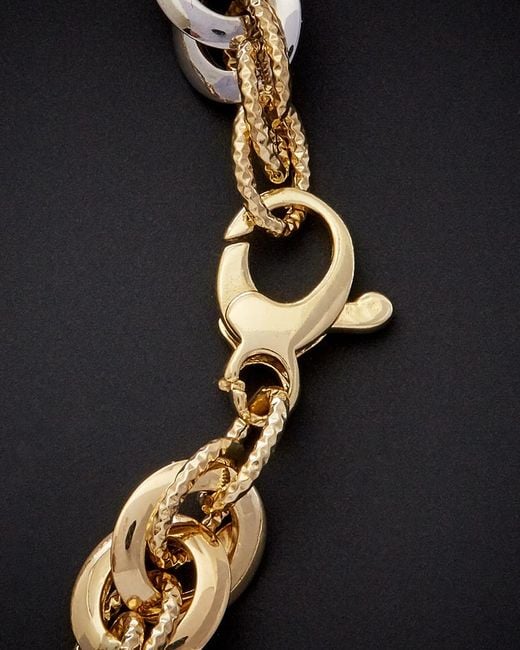 Italian Gold Black 14k Two-tone Bracelet