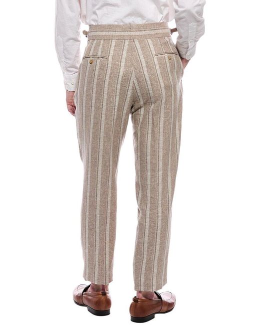 Isaia Natural Wool & Linen-Blend Trouser for men