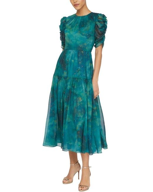 THEIA Blue Carmen Day Dress