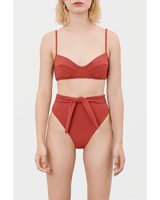 Mara Hoffman Red Lua Bikini Top