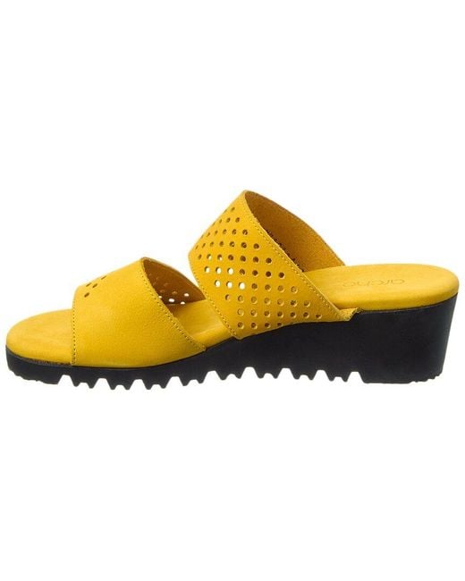 Arche Yellow Balahi Suede Wedge Sandal