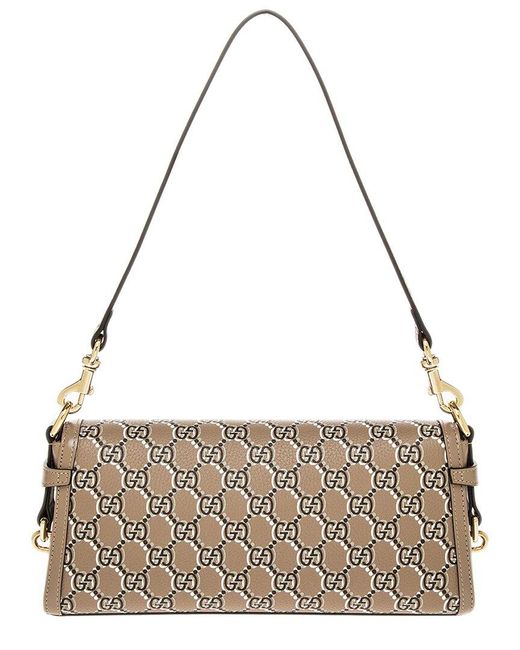 Gucci Metallic Gg Luce Canvas & Leather Shoulder Bag