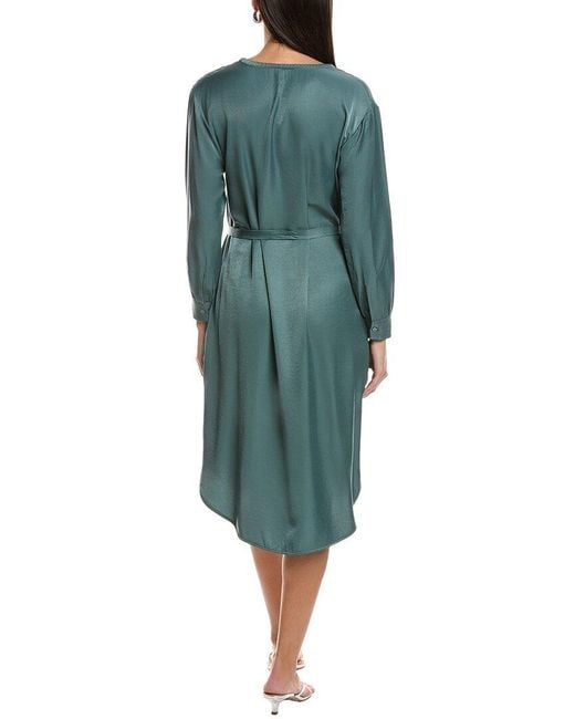 Peserico Green Tie Neck Mini Dress