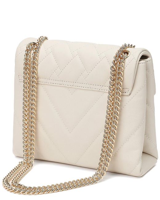 Tiffany & Fred Paris Natural Quilted Leather Tassel Crossbody