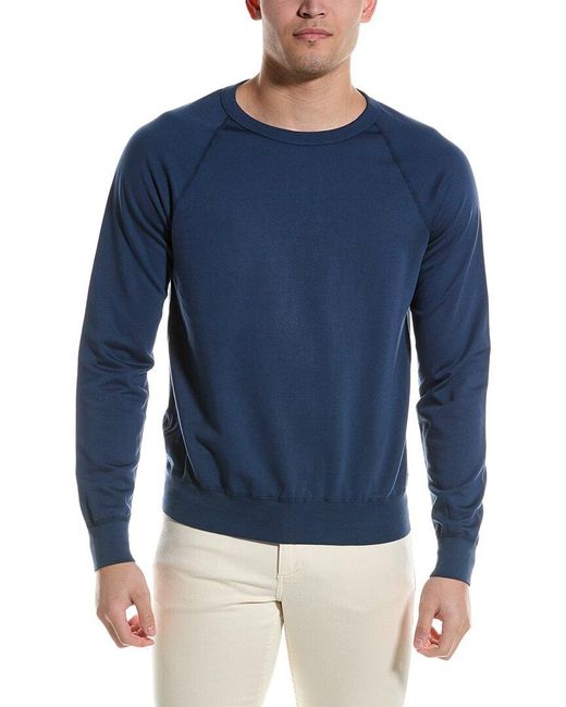 Save Khaki Blue Fleece Crewneck Sweatshirt for men