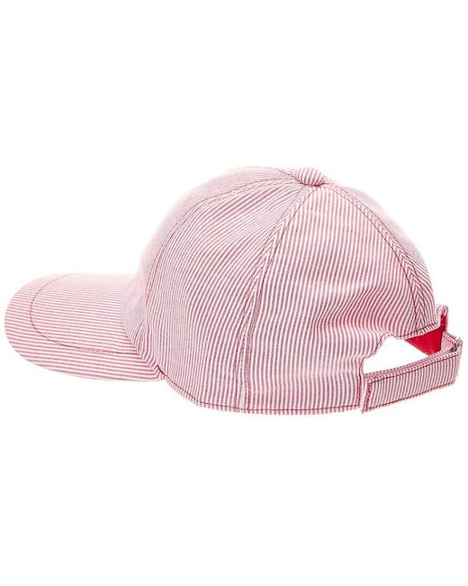 Bruno Magli Pink Stripe Baseball Cap