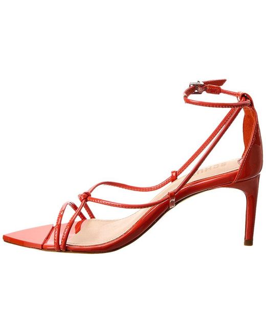 SCHUTZ SHOES Pink Pamella Mid Heel Patent Sandal