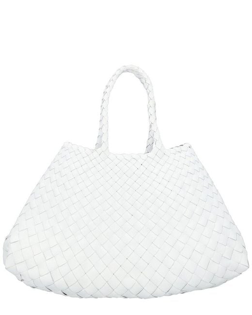 Dragon Diffusion White Santa Croce Small Leather Tote Bag