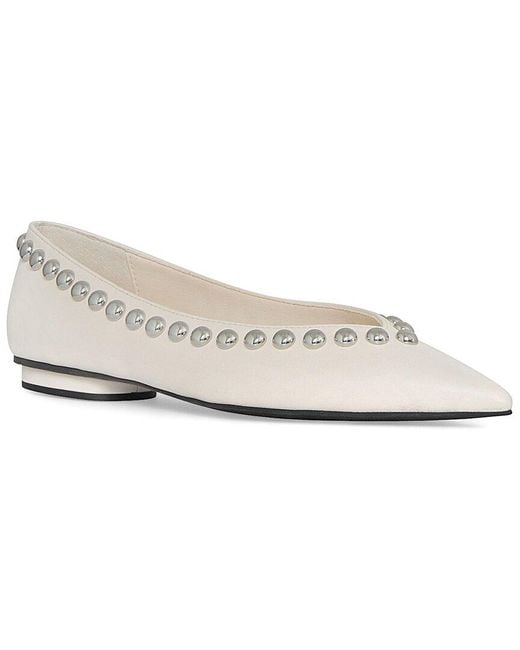 Rebecca Minkoff White Studded Leather Ballet Flat