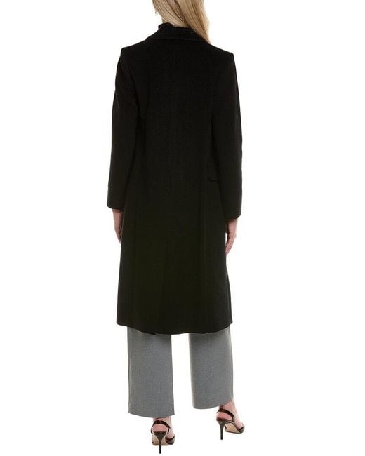 Fleurette Black Wool-Blend Coat