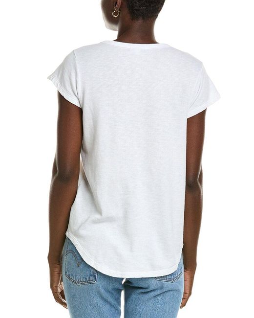 James Perse White Cap Sleeve Sweat Top