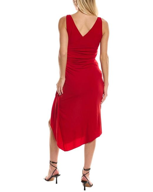 Halston Heritage Red Johanna Midi Dress