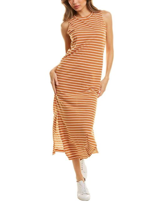 Ellie Stripe Selena Maxi Dress in Brown 