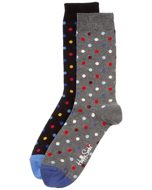 Happy Socks Black 2-pack Mini Dot Sock for men