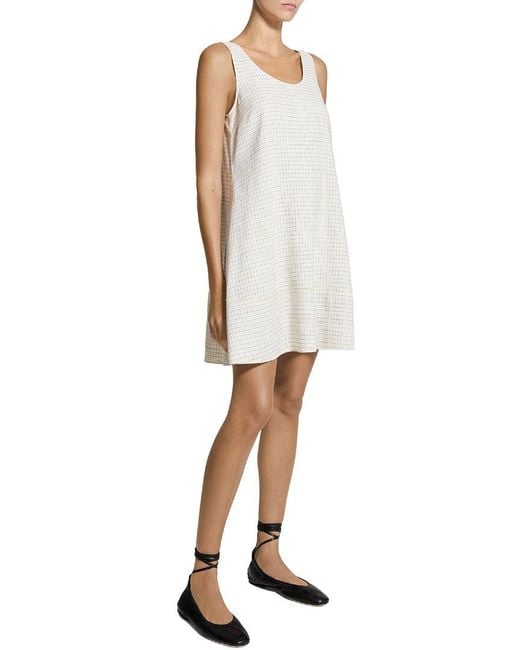 Theory White Linen-Blend Tank Dress