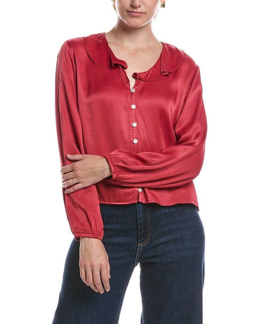Bella Dahl Red Button Down Blouse