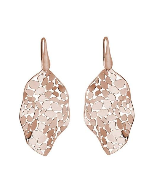 Italian Silver Natural Rose Gold Over Earrings
