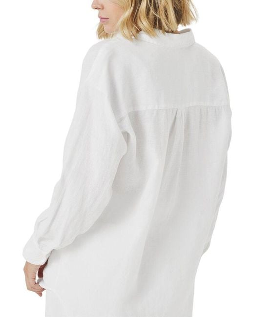 Splendid White Stella Linen Top