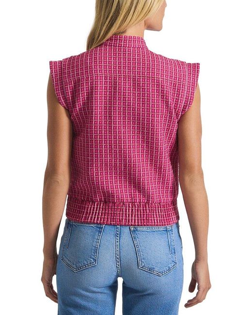 10 Crosby Derek Lam Pink Namira Cotton Tweed Sleeveless Jacket