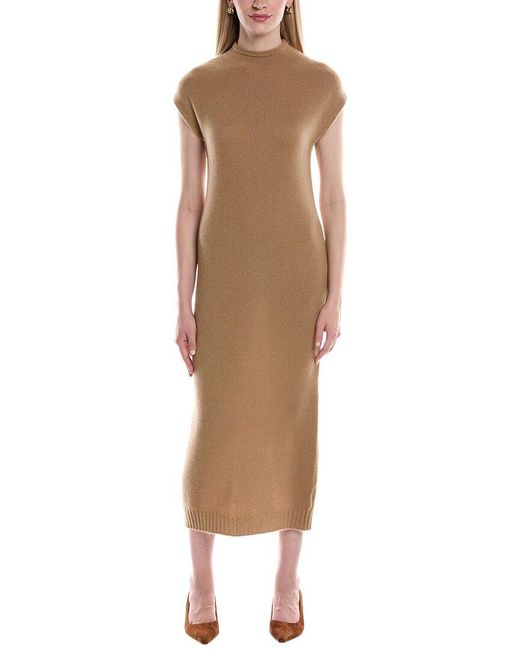 Philosophy Brown Funnel Neck Cashmere Midi Sweaterdress