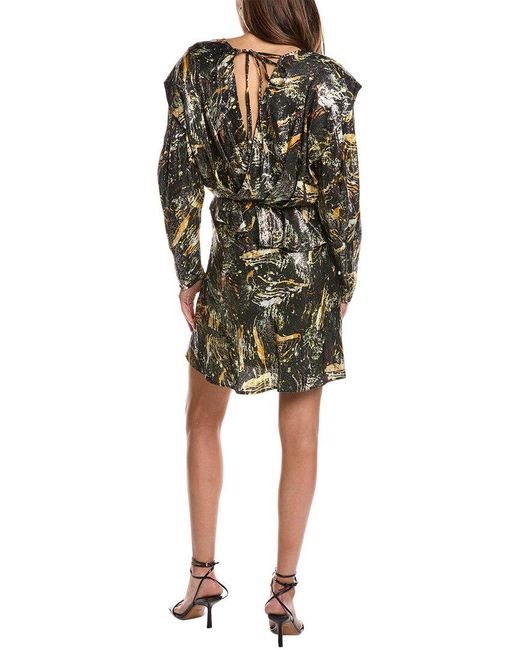 IRO Green Kanter Silk-Blend Mini Dress