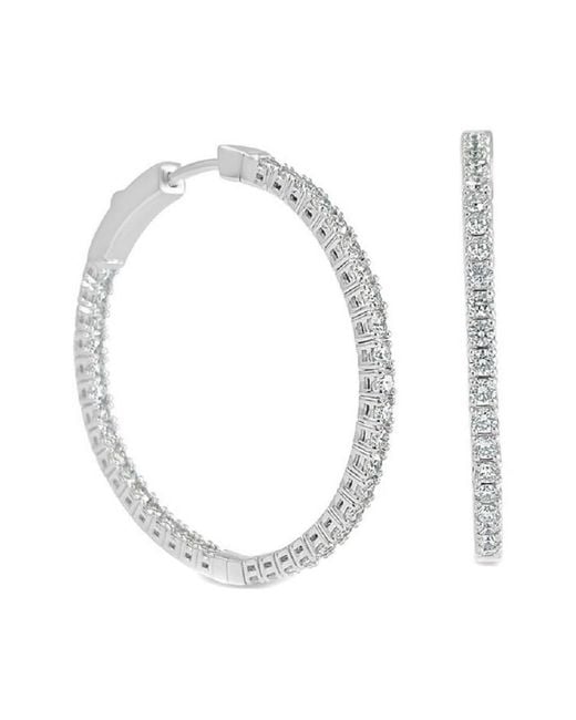 Forever Creations USA Inc. White Forever Creations 14k 1.20 Ct. Tw. Diamond Inside And Out Hoops