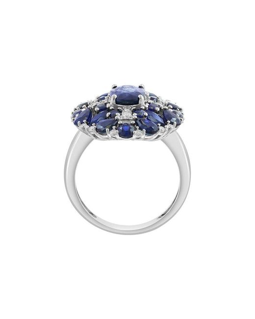 Effy Fine Jewelry Blue 14K 4.99 Ct. Tw. Diamond & Sapphire Ring