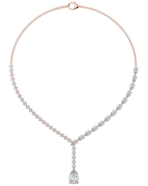 Sabrina Designs Lab Grown Diamonds Metallic 14K Rose 9.72 Ct. Tw. Lab-Grown Diamond Lariat Necklace
