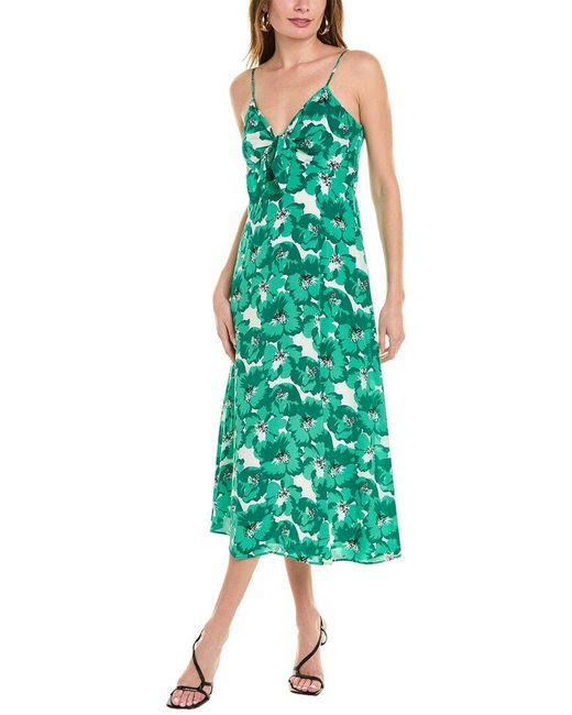 The Kooples Green Summer Party Silk Maxi Dress