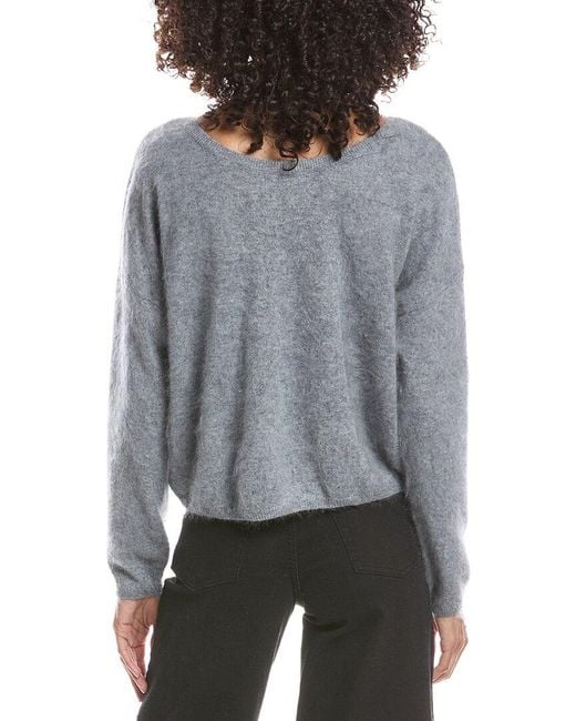 Brodie Cashmere Gray Brushed Rosa Reversible Cashmere Sweater