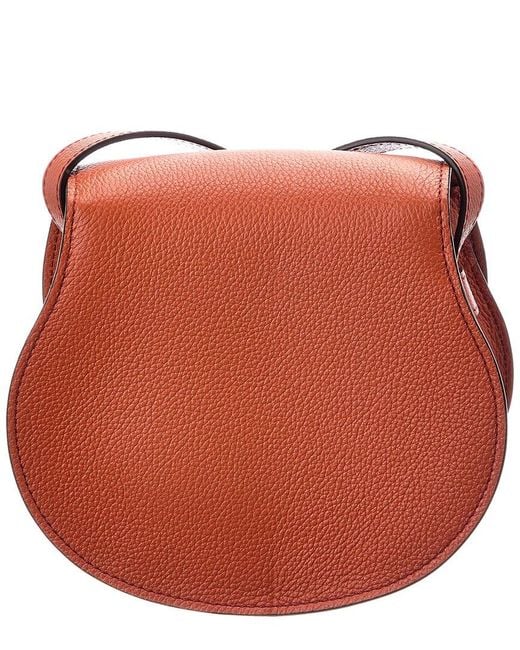Chloé Red Marcie Small Leather Saddle Bag