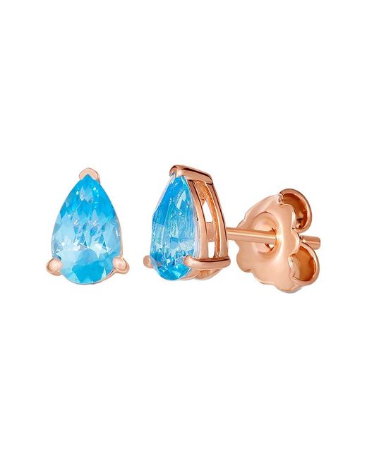 Le Vian Le Vian Ocean Blue Topaz 14k Rose Gold & Silver 1.50 Ct. Tw. Signity Blue Topaz Studs