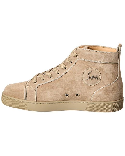 Christian Louboutin Natural Louis Orlato Suede High-Top Sneaker for men
